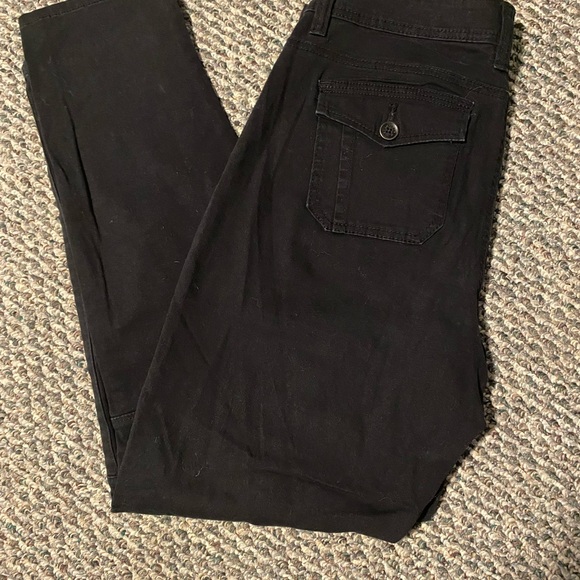 Union Bay Women’s Sz 13 Black Cargo Zipper Pants Skinny Jeans Causal Utility - Picture 3 of 3